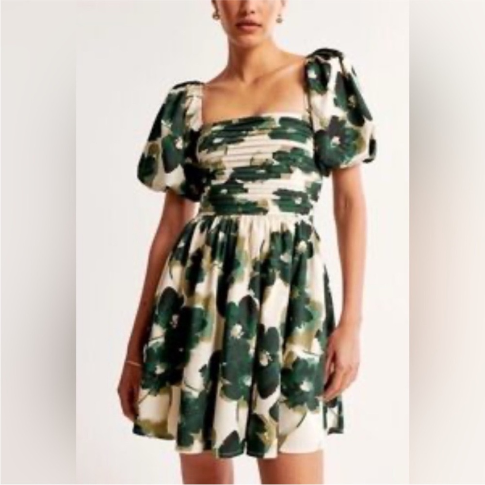 Abercrombie and fitch Floral Puff Sleeve Mini Dress